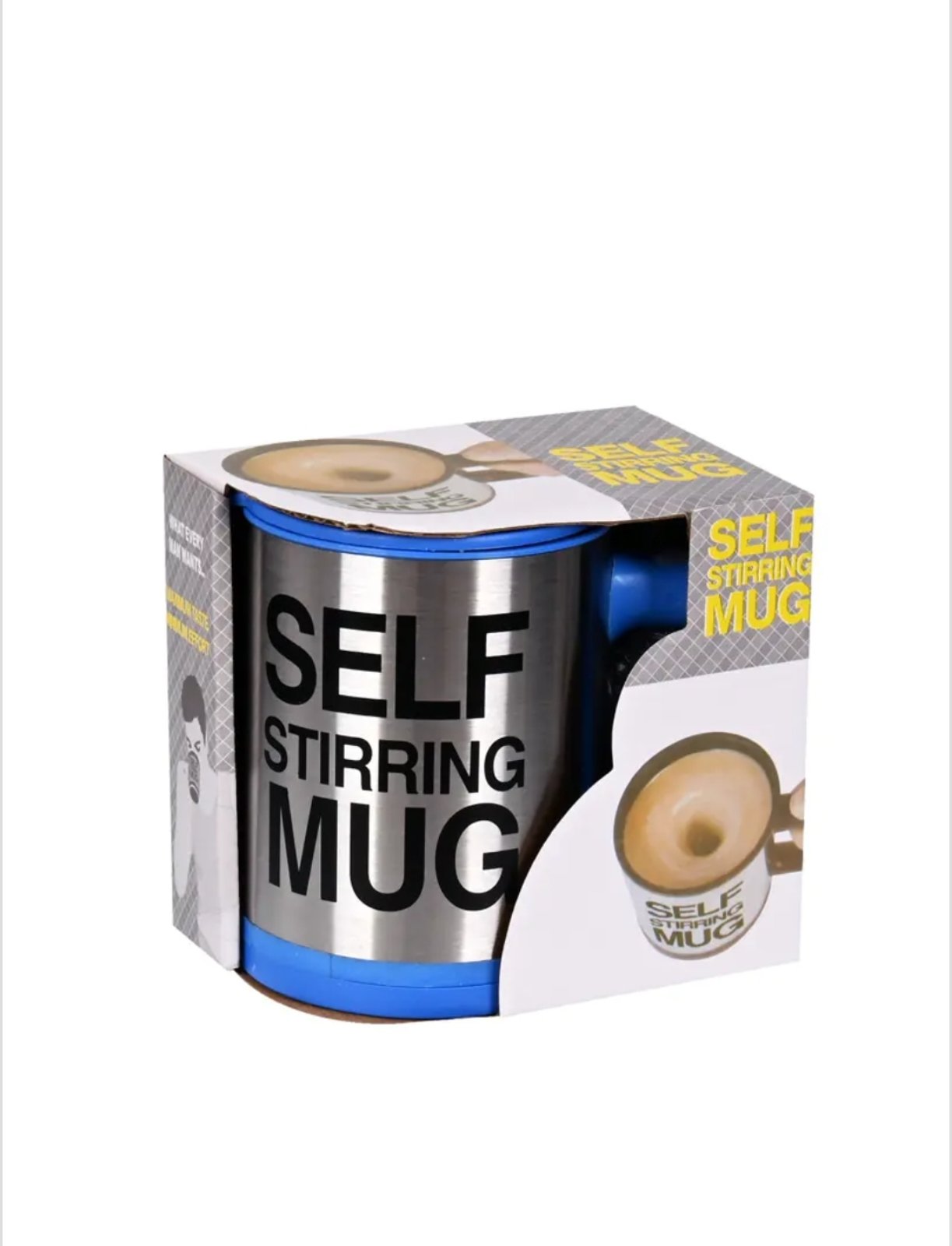 Саморазбъркваща се термо чаша на батерии (400 милилира) цвят - син