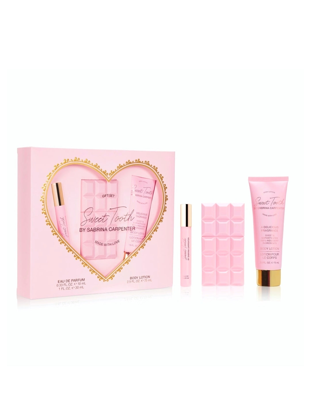 SABRINA CARPENTER SWEET TOOTH Подаръчен комплект - парфюмна вода 30мл, травел спрей 10мл, лосион за тяло 75мл