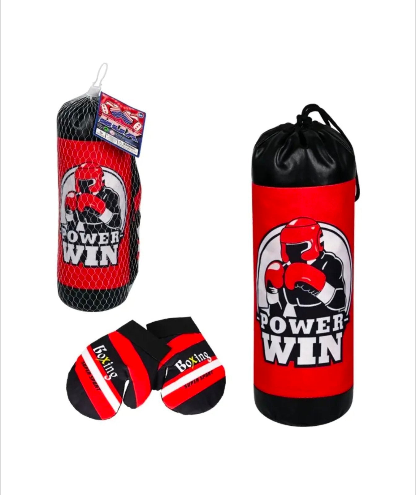 Боксова круша с ръкавици (червена)