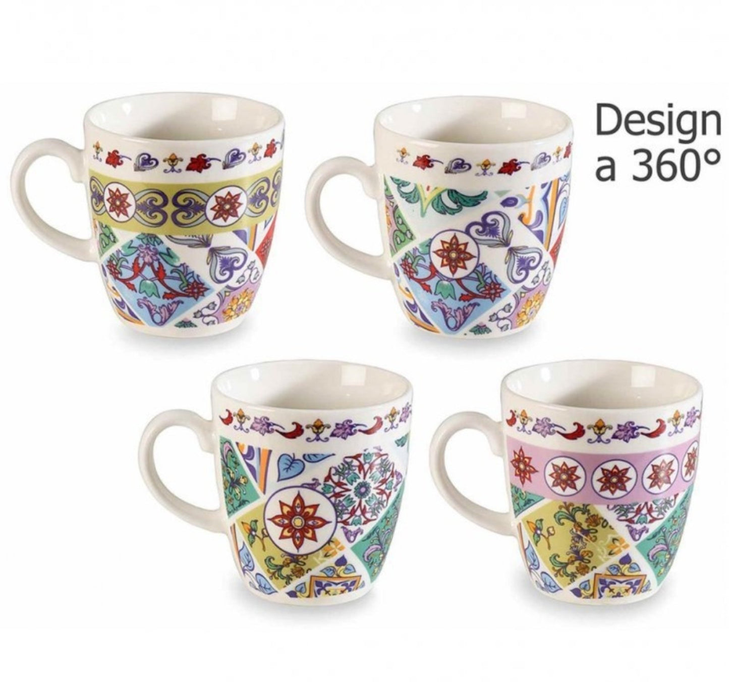 Порцеланова чаша за кафе с италиански декор