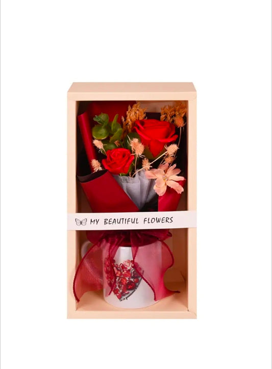 Подаръчен комплект "Специално за теб!" със златна роза и послание