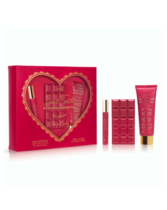 SABRINA CARPENTER CHERRY BABY Подаръчен комплект - парфюмна вода 30мл, травел спрей 10мл, лосион за тяло 75мл