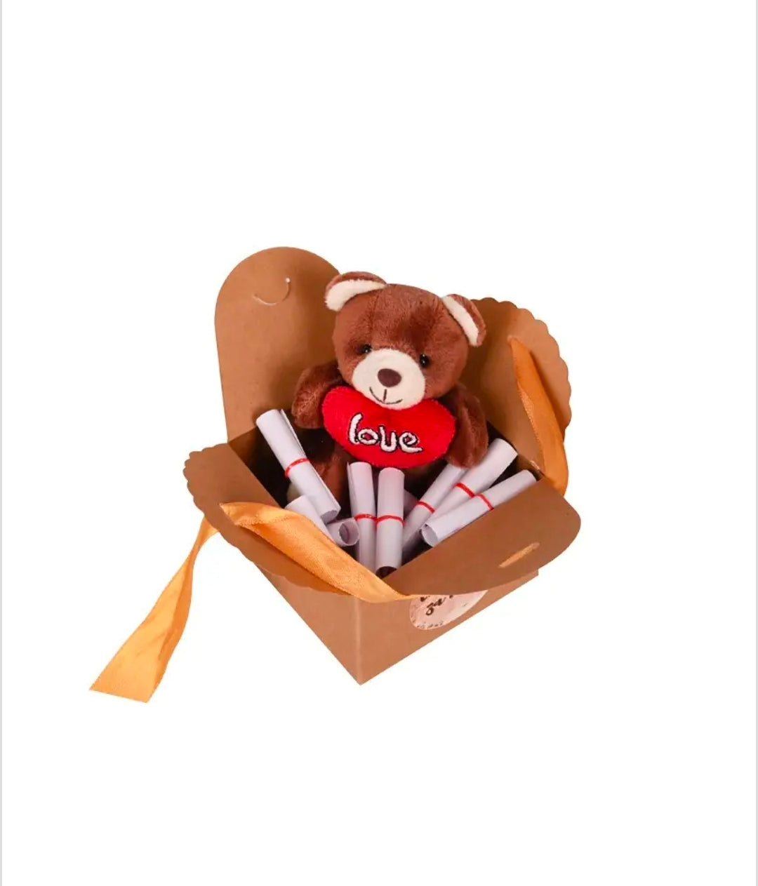 Kомплект "10 Причини да те Обичам!" с плюшено мече в подаръчна кутия