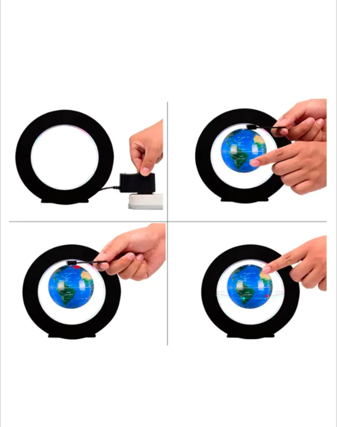 Магнитен левитиращ глобус с LED светлина (със зарядно)