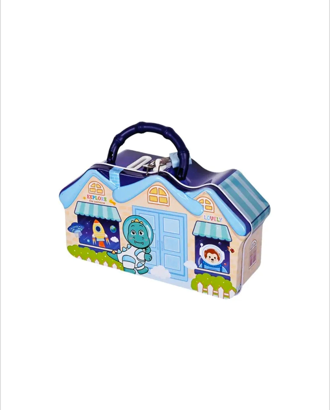 Метална касичка "Къщичка" с ключе и катинар