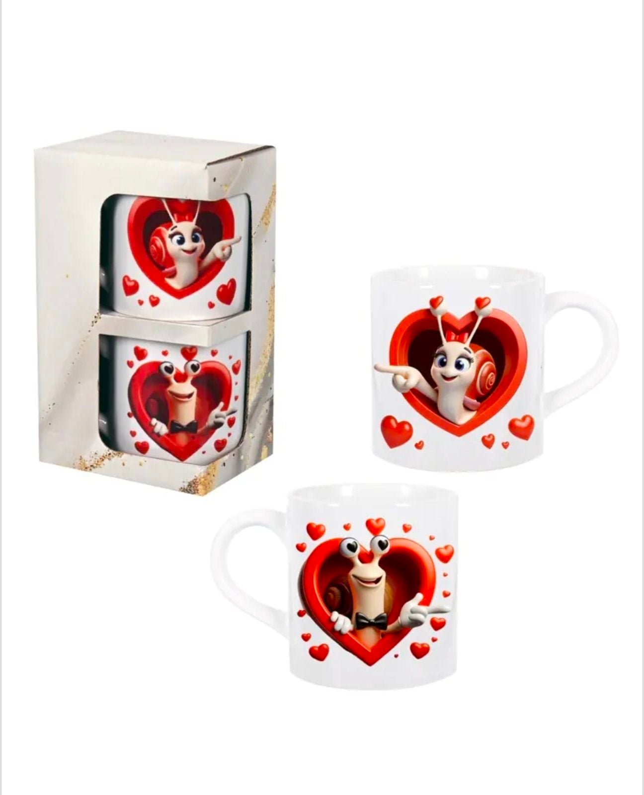 Комплект два броя чаши "Обичам те" в кутия