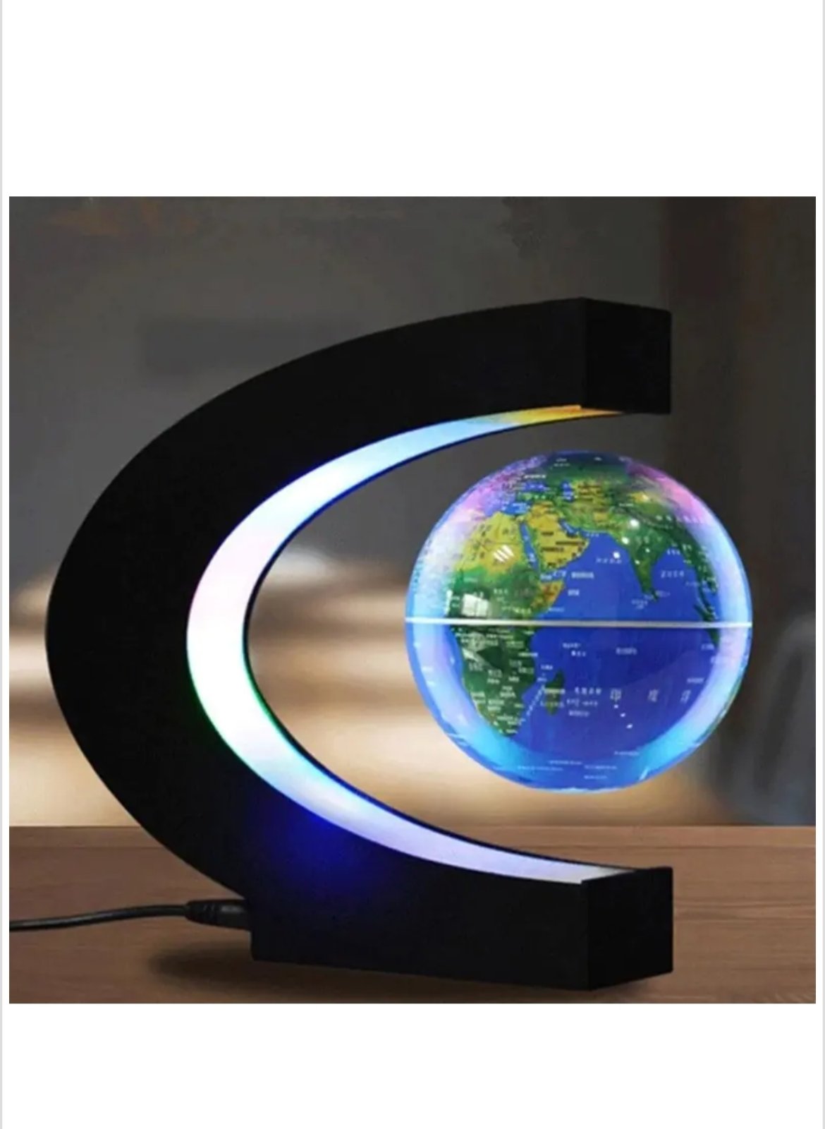 Магнитен левитиращ глобус с LED светлина и зарядно
