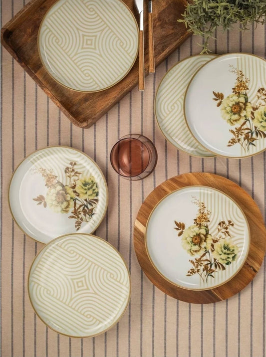 Порцеланов сервиз от 6 бр чинии с флорален десен