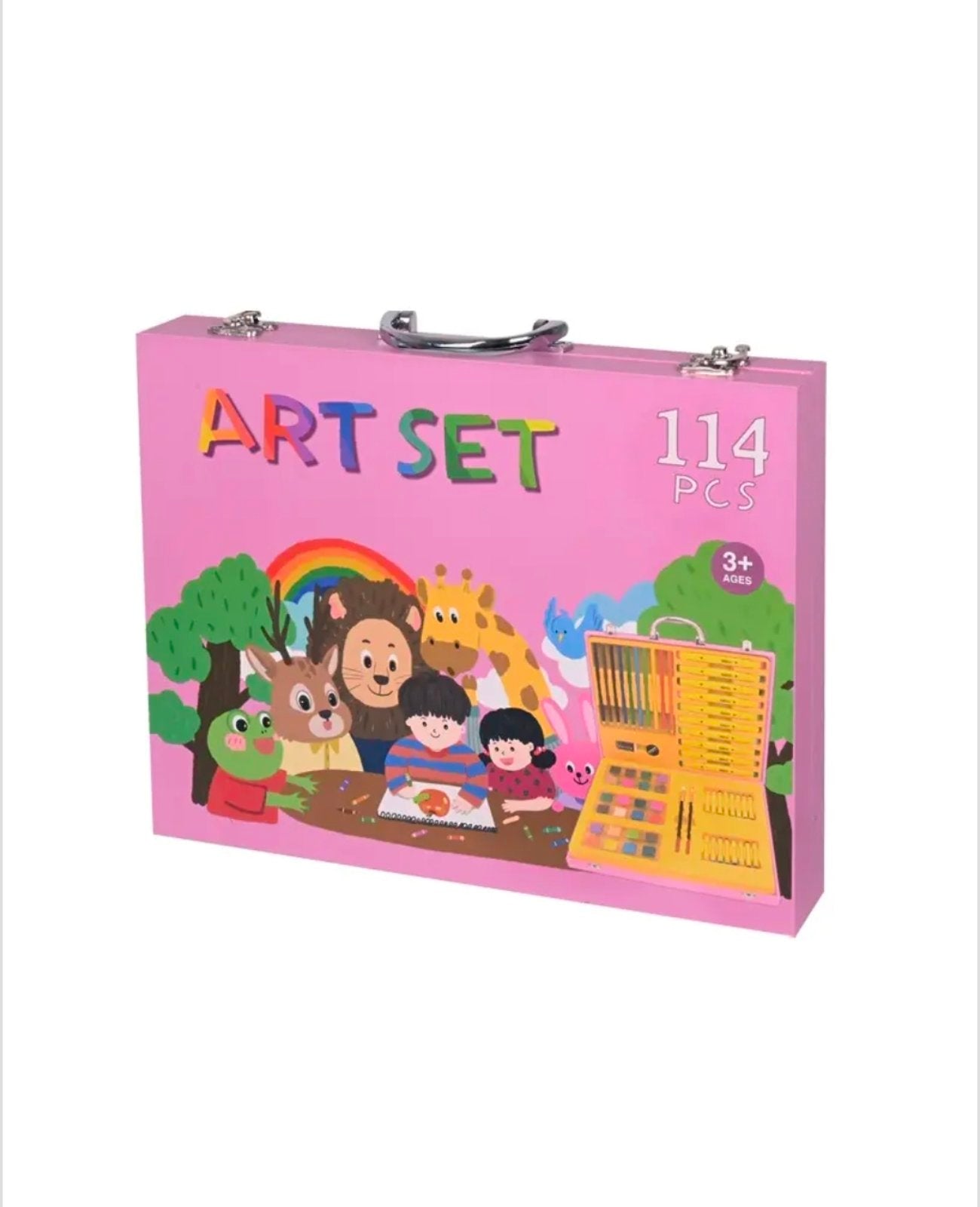 Комплект за рисуване и оцветяване в синьо куфарче, подходящ за момче/момиче