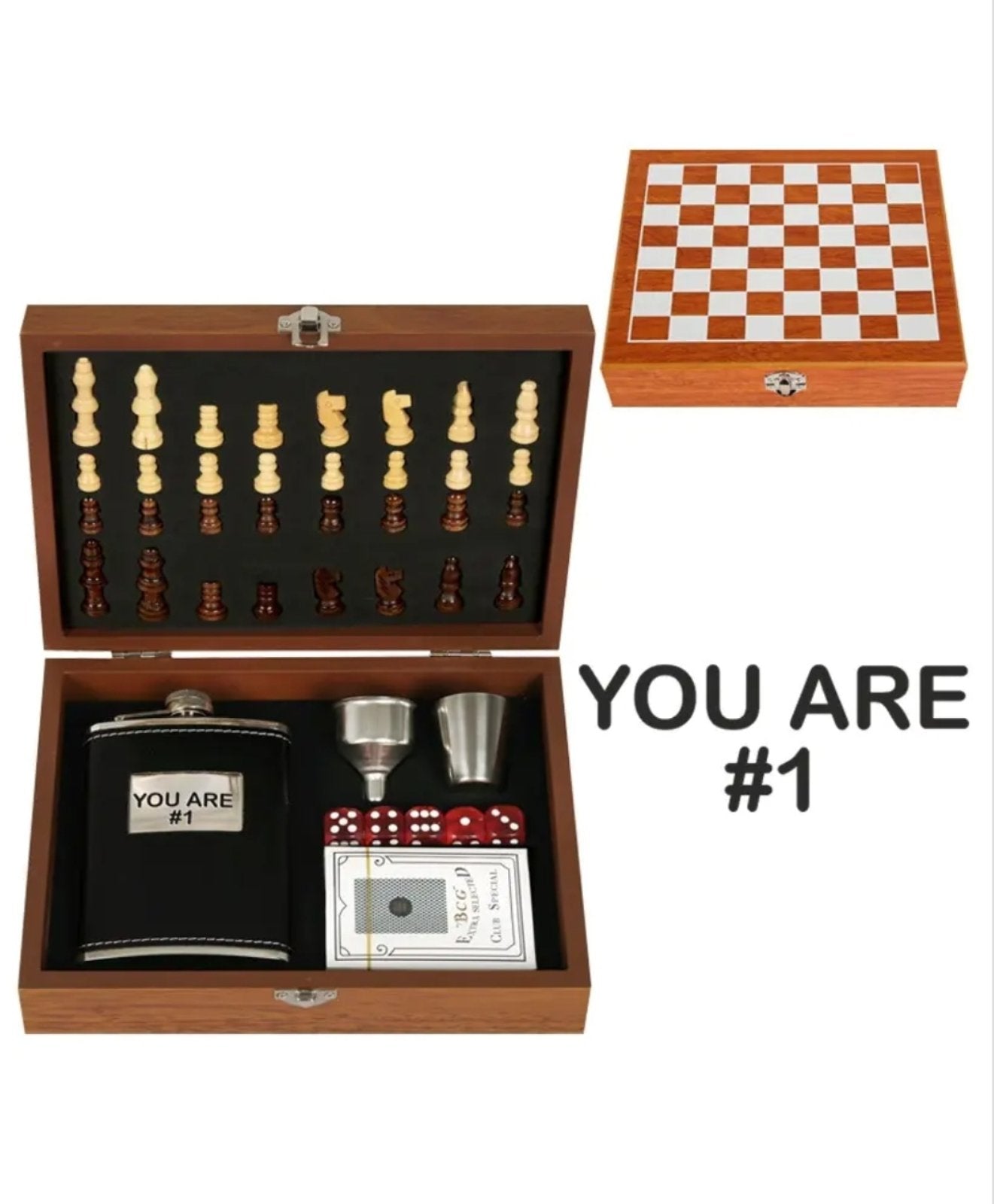 Комплект манерка с шах и аксесоари "YOU ARE #1"