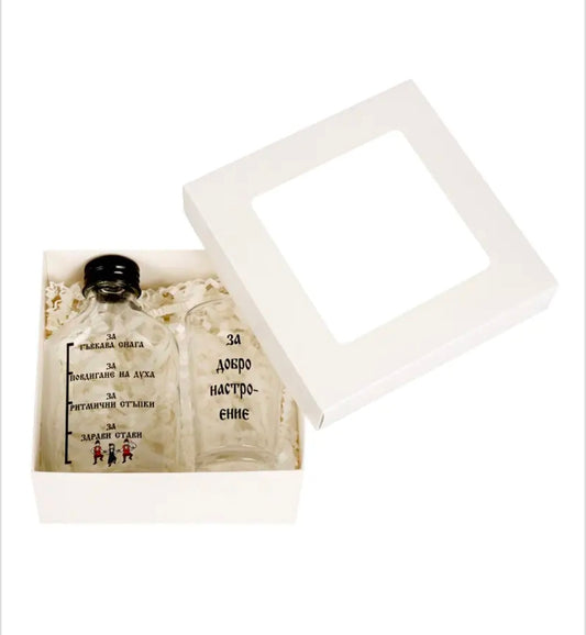 Сувенирна бутилка "Фолклор" с шот в кутия