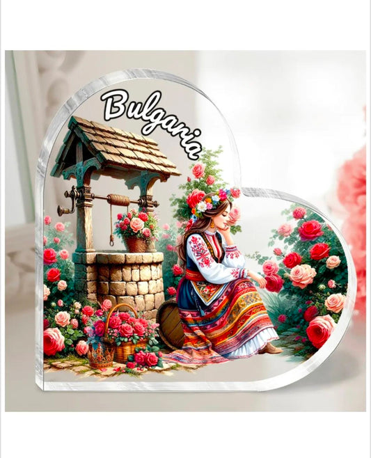Акрилно сърце "Bulgaria" (настолно)