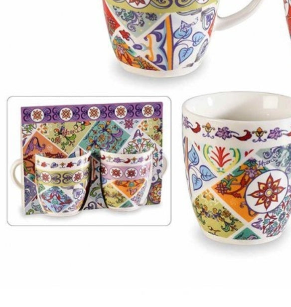 Порцеланова чаша за кафе с италиански декор