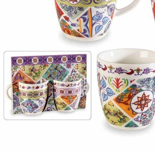 Порцеланова чаша за кафе с италиански декор