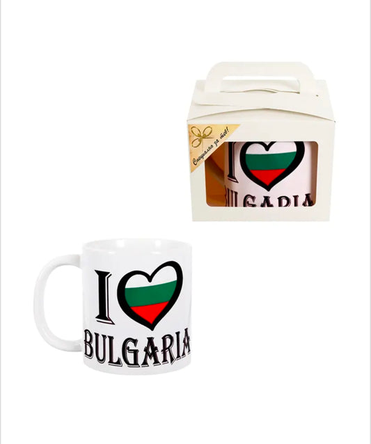 Чаша "I love BULGARIA" в подаръчна кутия (180 милилитра)