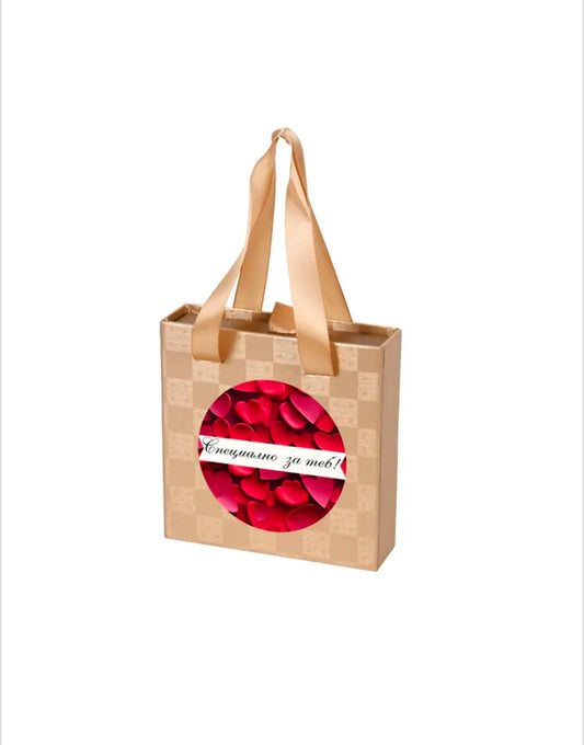 Луксозен ключодържател - огледало "Сърце" с кожена дръжка в подаръчна кутия