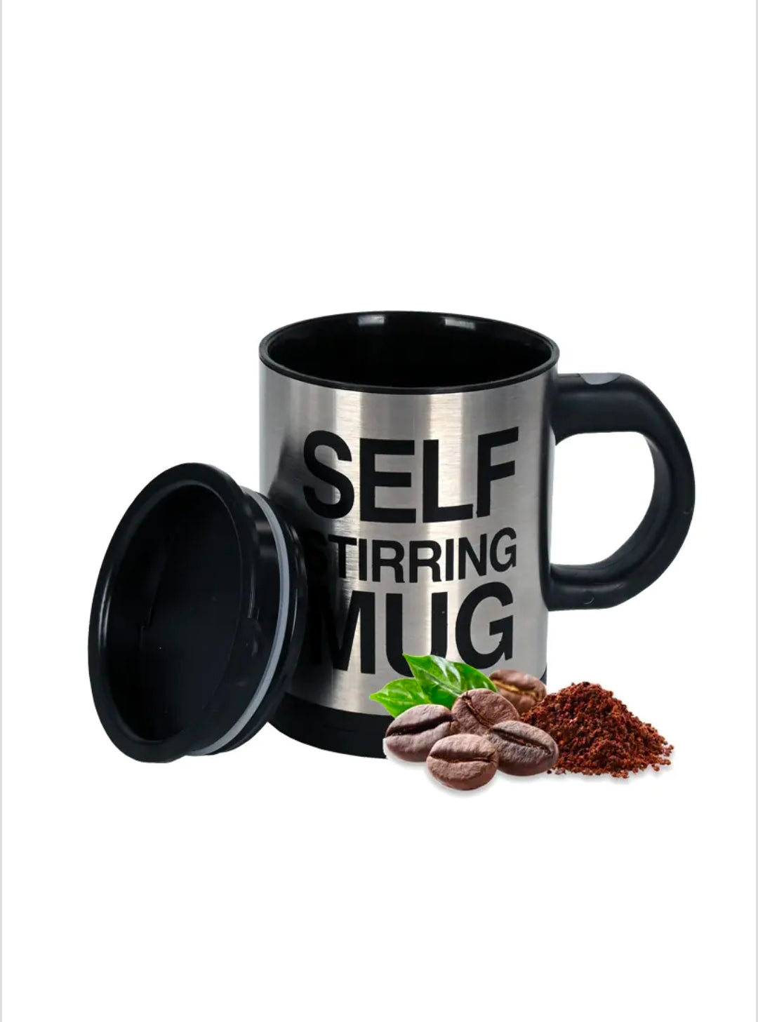 Саморазбъркваща се термо чаша на батерии (400 милилира) цвят - черен